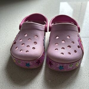 Pink rainbow girls Crocs size C10